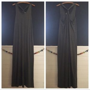 NWOT GAP Gray Crossback Maxi Dress L